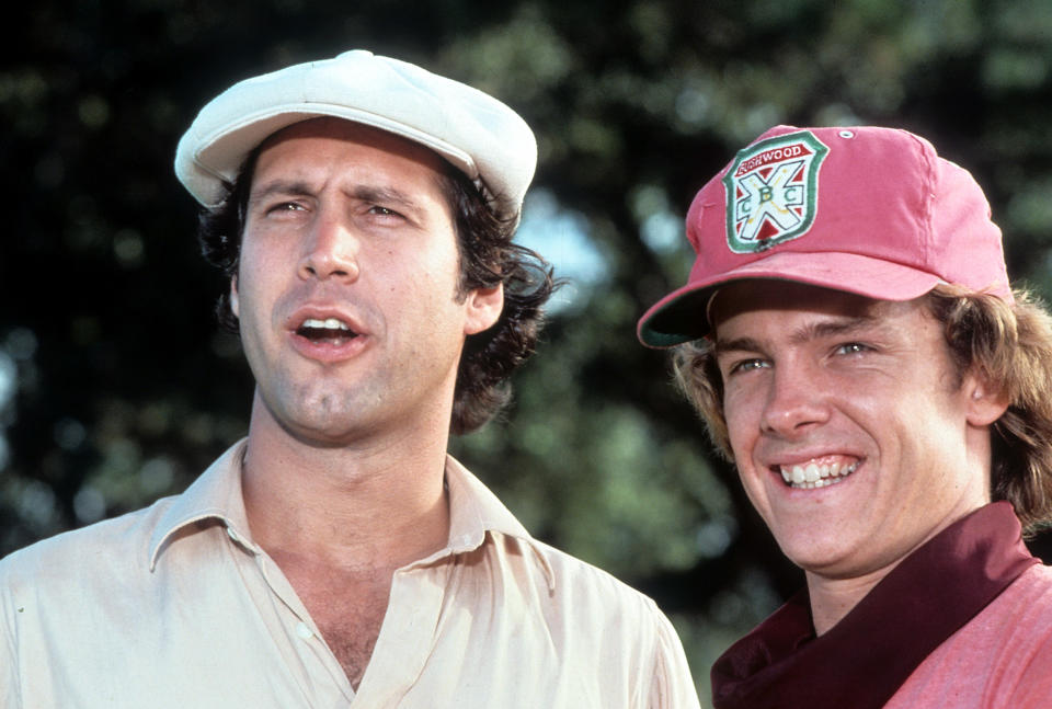 Chevy Chase in a scene from the film 'Caddyshack', 1980. (Photo by Orion Pictures/Getty Images)