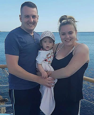 The Prescotts with daughter Harper. Picture: SWNS