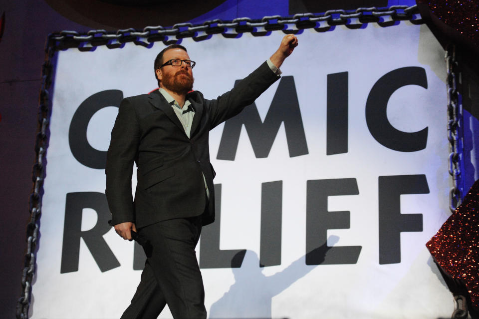 LONDON, ENGLAND - MARCH 06:  Frankie Boyle performs onstage for 'Give It Up For Comic Relief' at Wembley Arena on March 6, 2013 in London, England.  (Photo by Dave J Hogan/Getty Images)