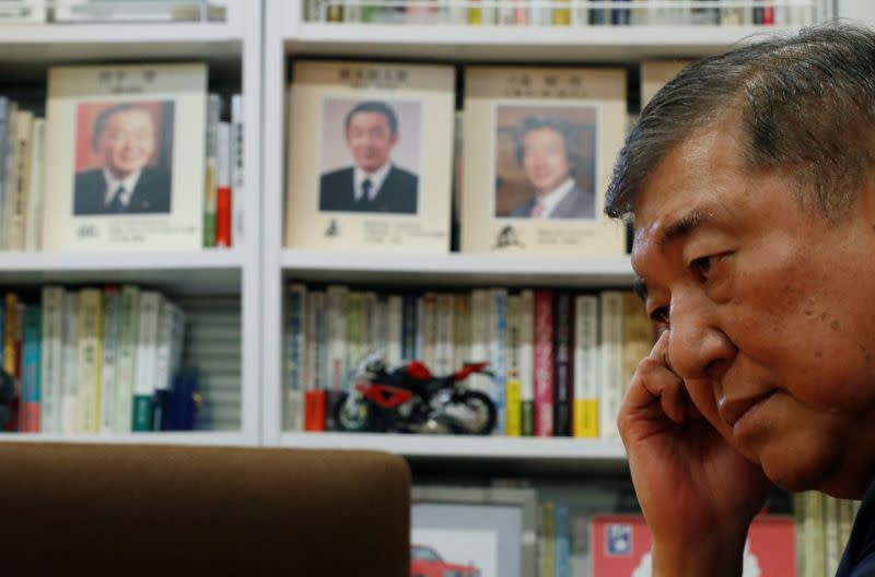 Japan's ruling Liberal Democratic Party lawmaker Shigeru Ishiba is pictured during an interview with Reuters at his office in Tokyo