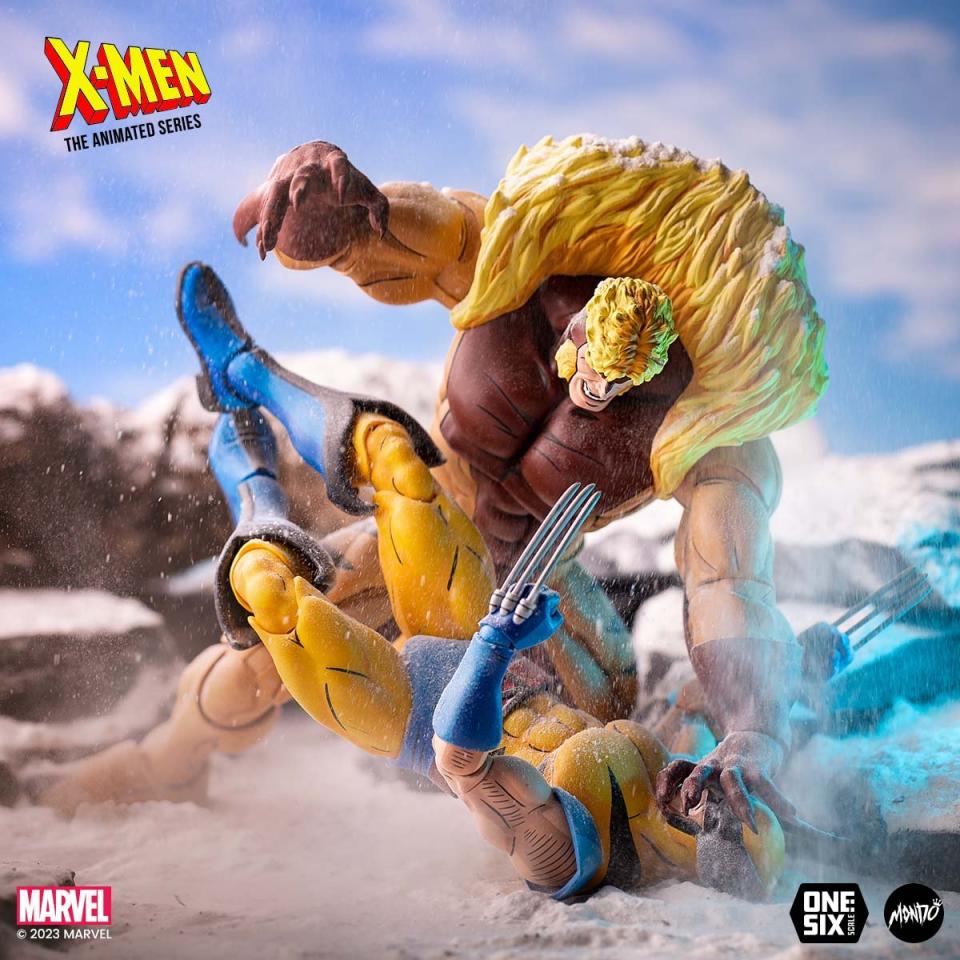 Sabretooth Mondo 1/6 scale figure in a fight with Wolverine.