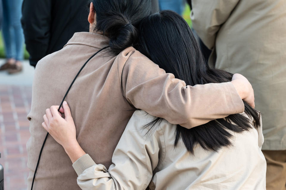 Local clergy and people gather to honor of the victims of the Star Ballroom Dance Studio shooting during a vigil held by the Clergy Community Coalition at city hall, near the scene of the shooting in Monterey Park, Calif. on Jan 22, 2023.<span class="copyright">Nicholas Agro—USA Today/Reuters</span>