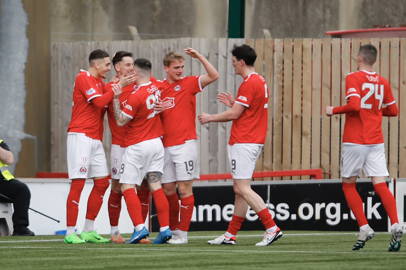 Clyde celebrate after Robbie Leitch's opener -Credit:Craig Black