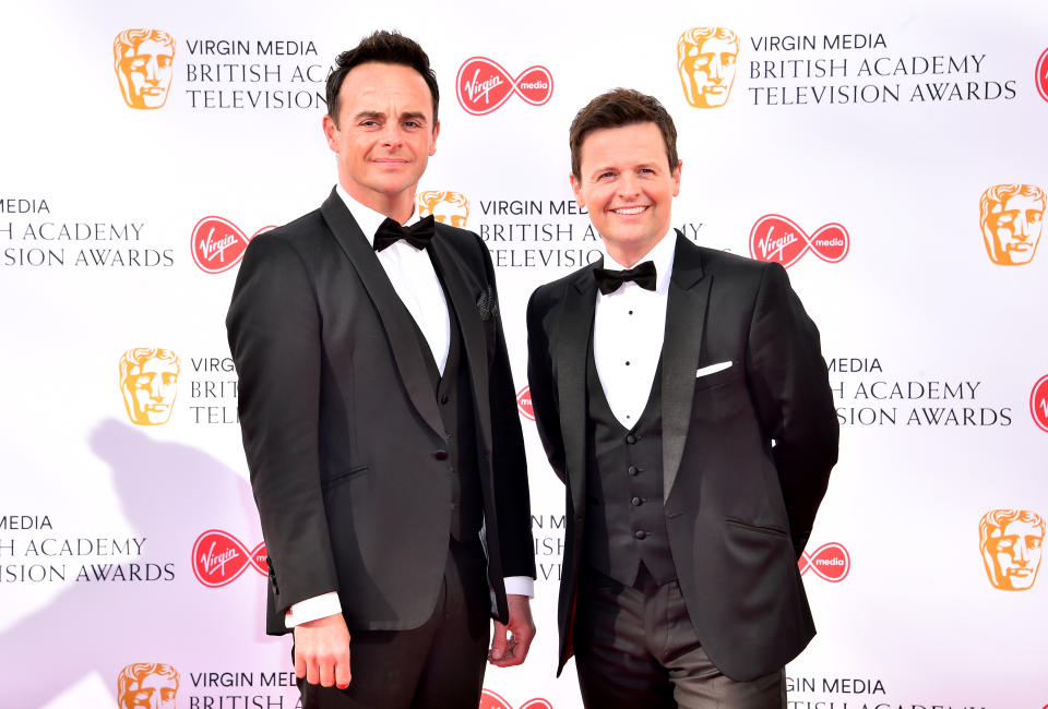 Anthony McPartlin (left) and Declan Donnelly attending the Virgin Media BAFTA TV awards, held at the Royal Festival Hall in London.