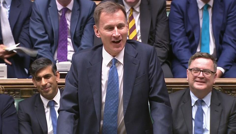 Chancellor of the Exchequer Jeremy Hunt delivers his autumn statement in the House of Commons in London