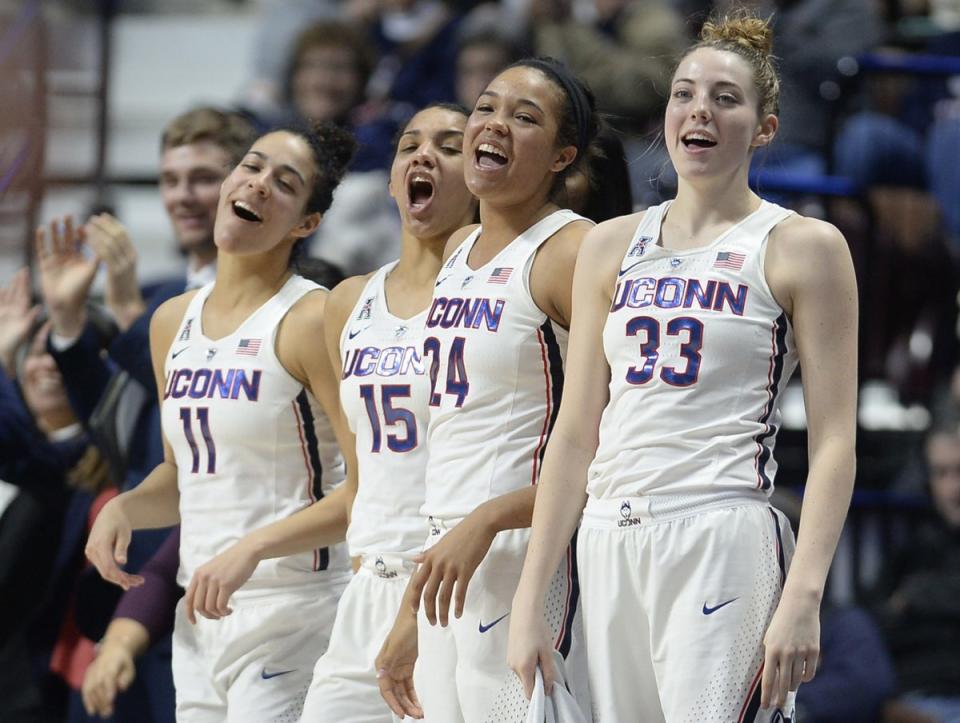 UConn has won 107 straight games in a row entering the NCAA tournament. (AP)