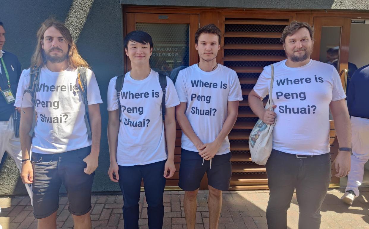 Outcry as activists wearing 'Where is Peng Shuai?' T-shirts warned by Wimbledon security