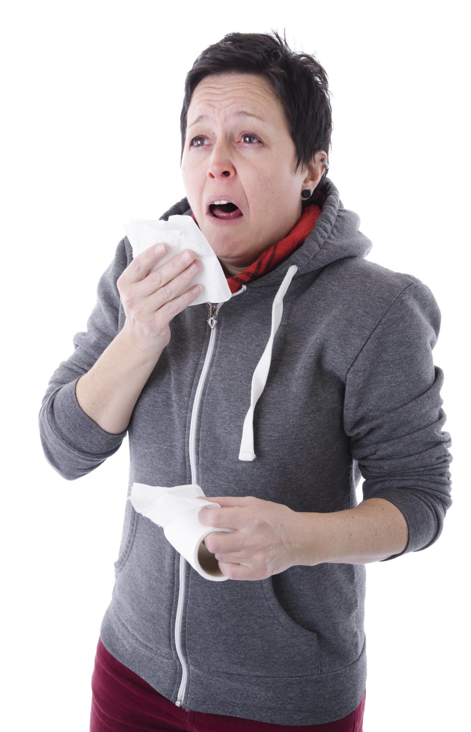 Coughing occurs when one has a cold or the flu, though if it worsens, that can indicate a more severe strain, like H1N1.