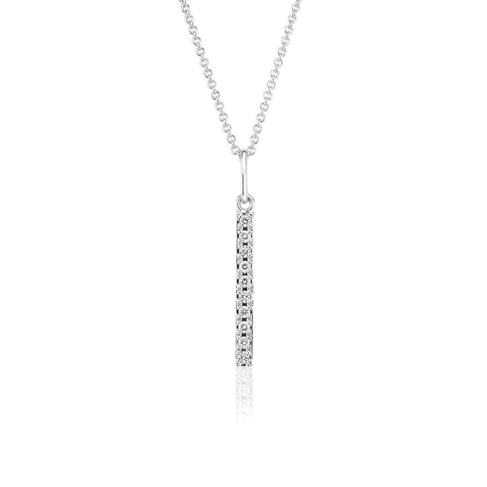 Mini Diamond Vertical Bar Pendant. Image via Blue Nile.