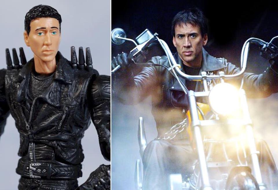 <p>Quando eu imagino o personagem de Nicolas Cage em ‘Motoqueiro Fantasma’, penso em magreza excessiva e em um pescoço exageradamente longo. <i>(Foto: Mwctoys/Everett)</i></p>