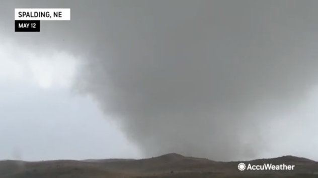 Storm chaser records video inside twister