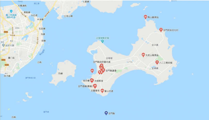 全台近1.5萬公頃土地未辦繼承，面積近一個金門縣大小。（圖／Google Map）