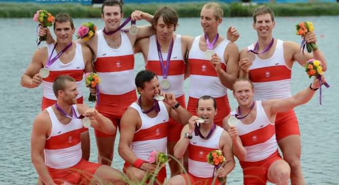 The Canadian men's eights rowing crew won gold at the 2008 Olympics.