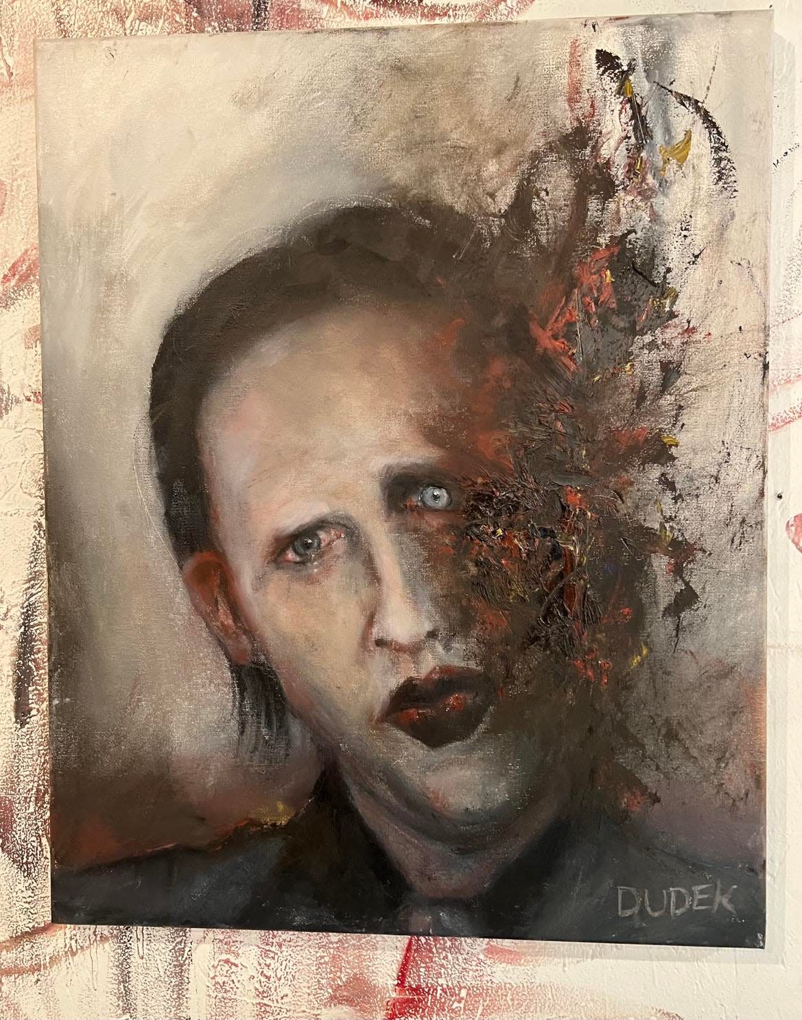 Canton area artist Drew Dudek will open an exhibit of his unique style of portrait painting in the loft studio space on the second floor of Patina Arts Centre in downtown Canton during September's First Friday events.