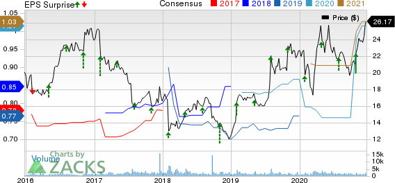 NIC Inc. Price, Consensus and EPS Surprise