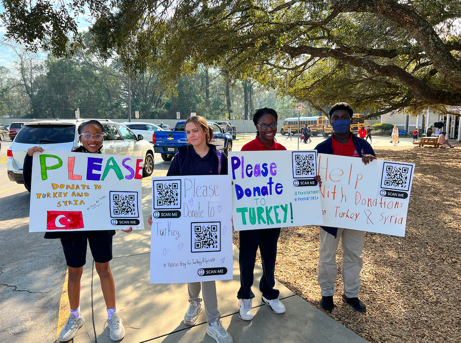 National Junior Honor Society students at the Tallahassee School of Math and Sciences are raising funds to assist Turkey and Syria earthquake victims.