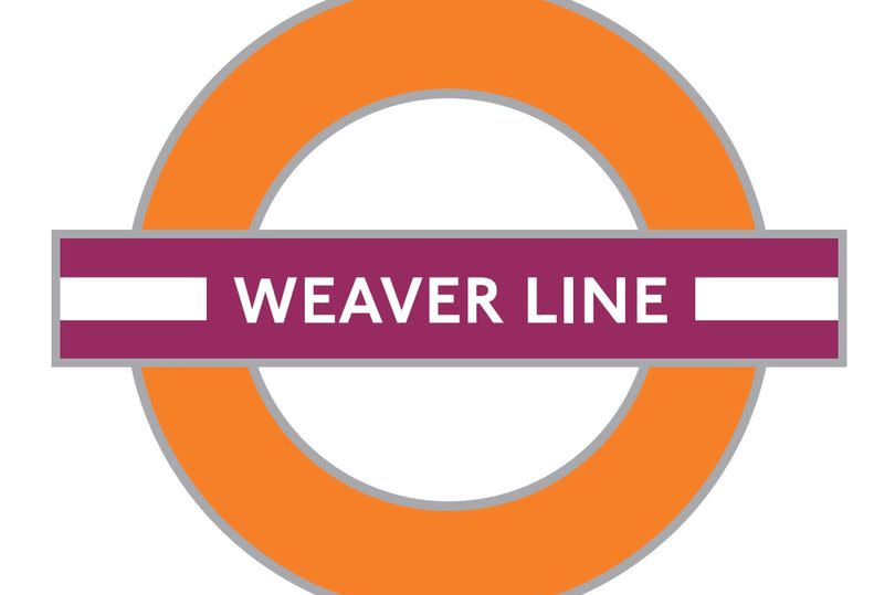 The maroon Weaver line circular image