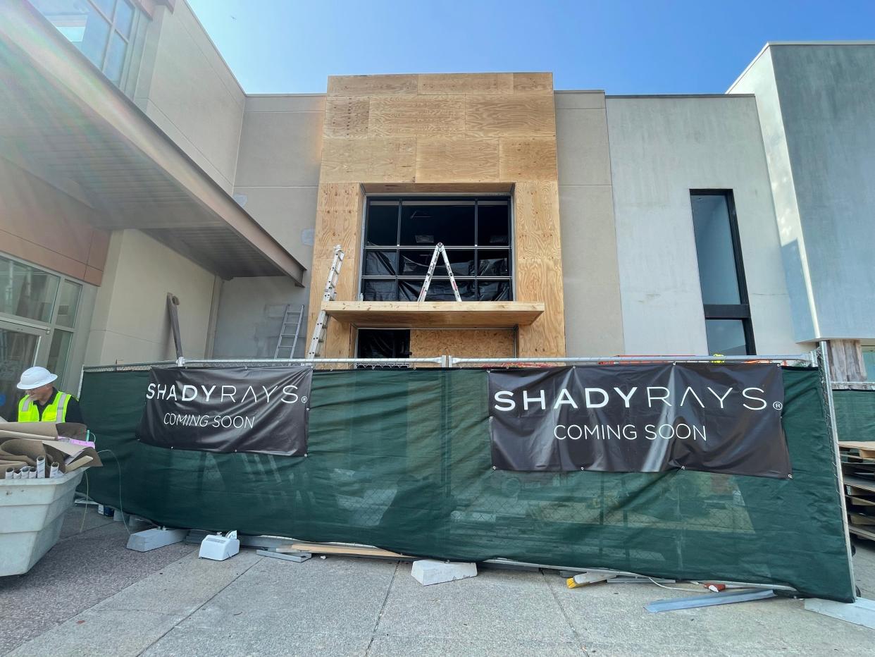 Construction at Shady Rays' new location at Oxmoor Center, seen on July 27, 2023. The store will be opening on August 5.