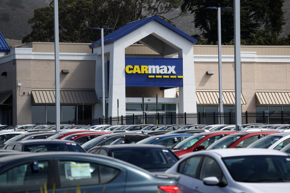 COLMA, CALIFORNIA - SEPTEMBER 24: A view of a CarMax superstore on September 24, 2020 in Colma, California. CarMax reported a better-than-expected 28 percent surge in second quarter earnings with revenues of $5.37 billion. (Photo by Justin Sullivan/Getty Images)