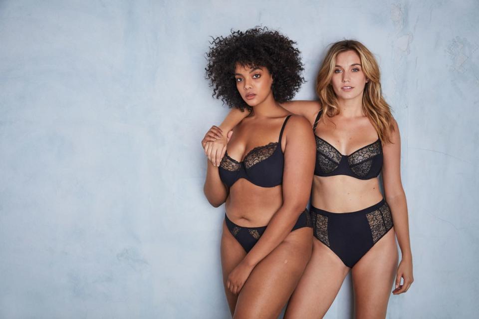 Lingerie model Amber Tolliver's new line, Liberté, specializes in sophisticated extended-size bras and panties.