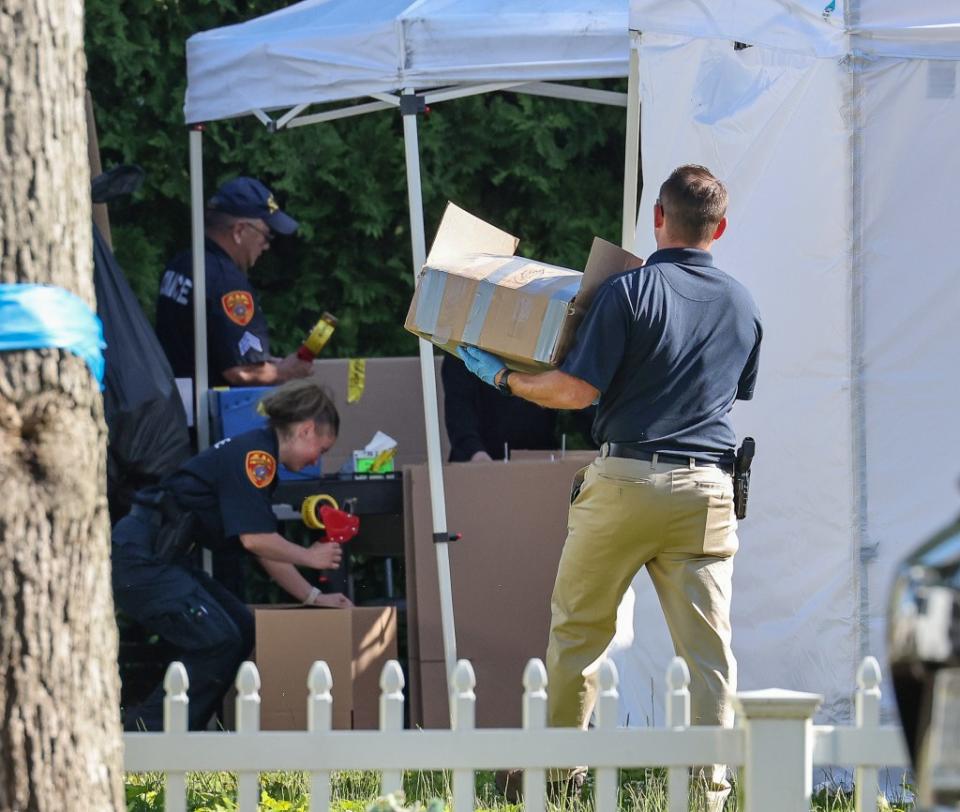 Suffolk County police and state troopers have now spent three days combing through Rex Heuermann’s home in Massapequa Park, removing dozens of boxes from inside. Dennis A. Clark