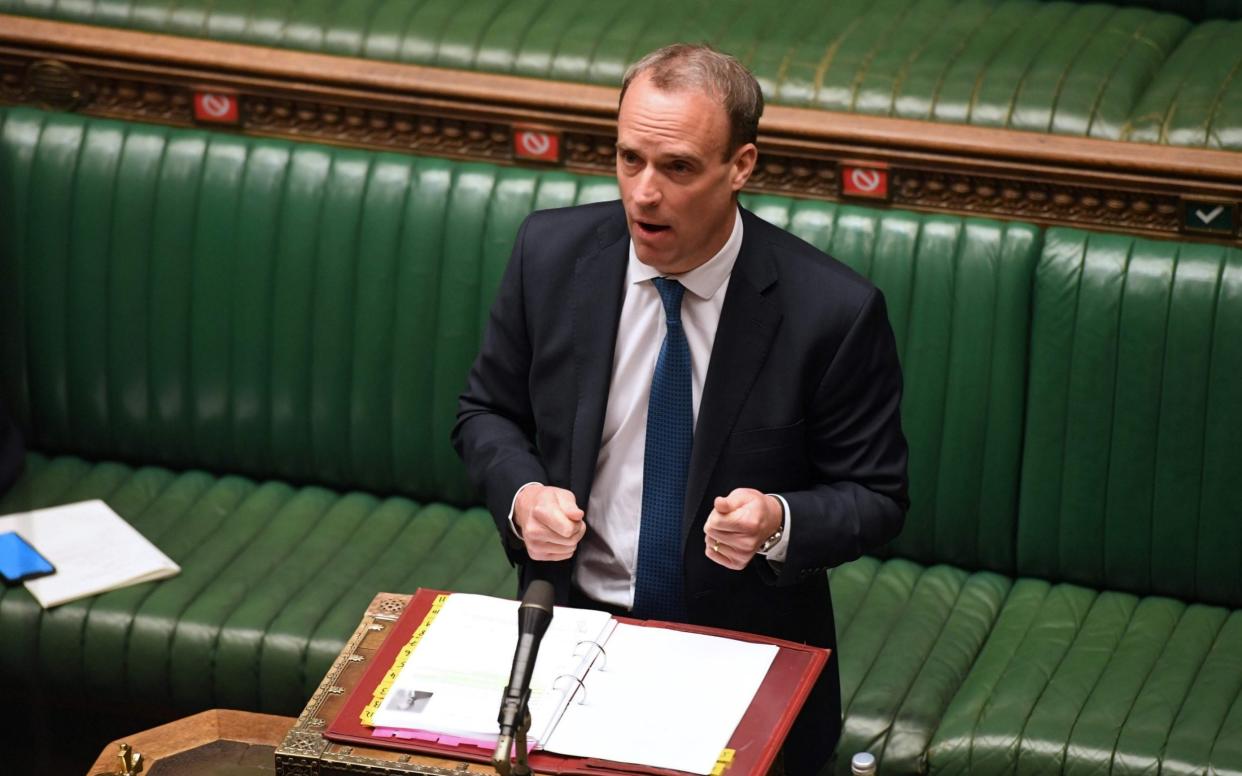 Dominic Raab has announced the new sanctions - JESSICA TAYLOR/AFP via Getty Images/JESSICA TAYLOR/AFP via Getty Images