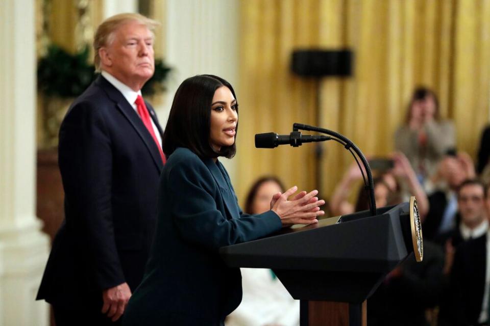 President Donald Trump and Kim Kardashian West