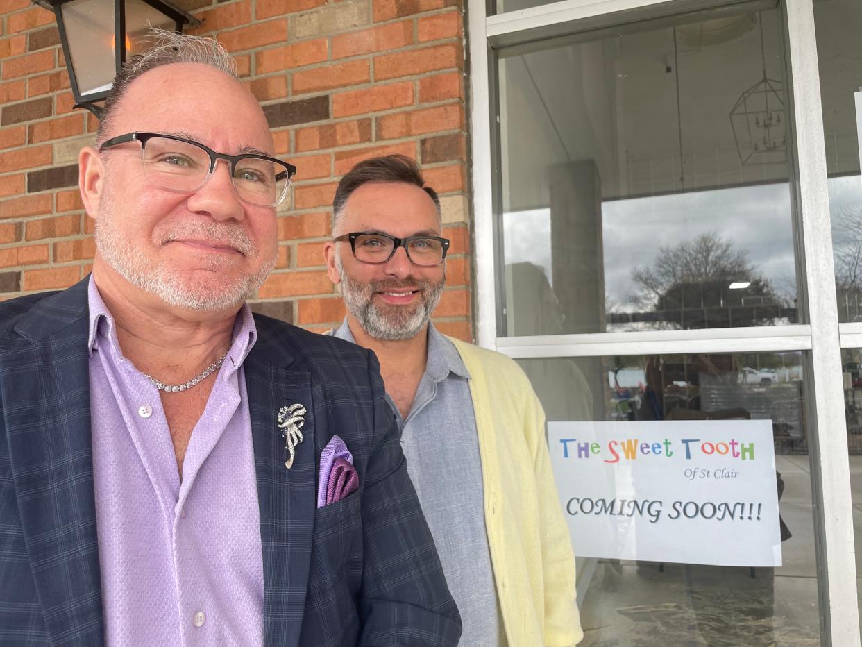The Sweet Tooth owners Todd Pittiglio-May, left, and Chris May-Pittiglio, right on April 19, 2024.