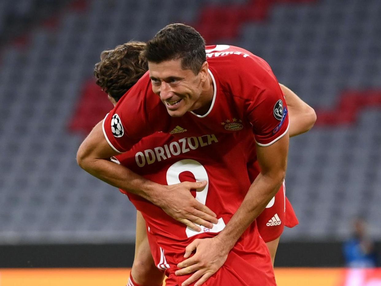 Robert Lewandowski of Bayern Munich celebrates: Getty Images