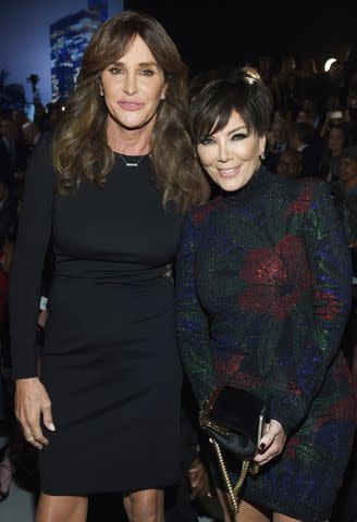 <p>Dimitrios Kambouris/Getty for Victoria's Secret</p> Caitlyn Jenner and Kris Jenner take a photo together in 2015 at the Victoria's Secret Fashion Show