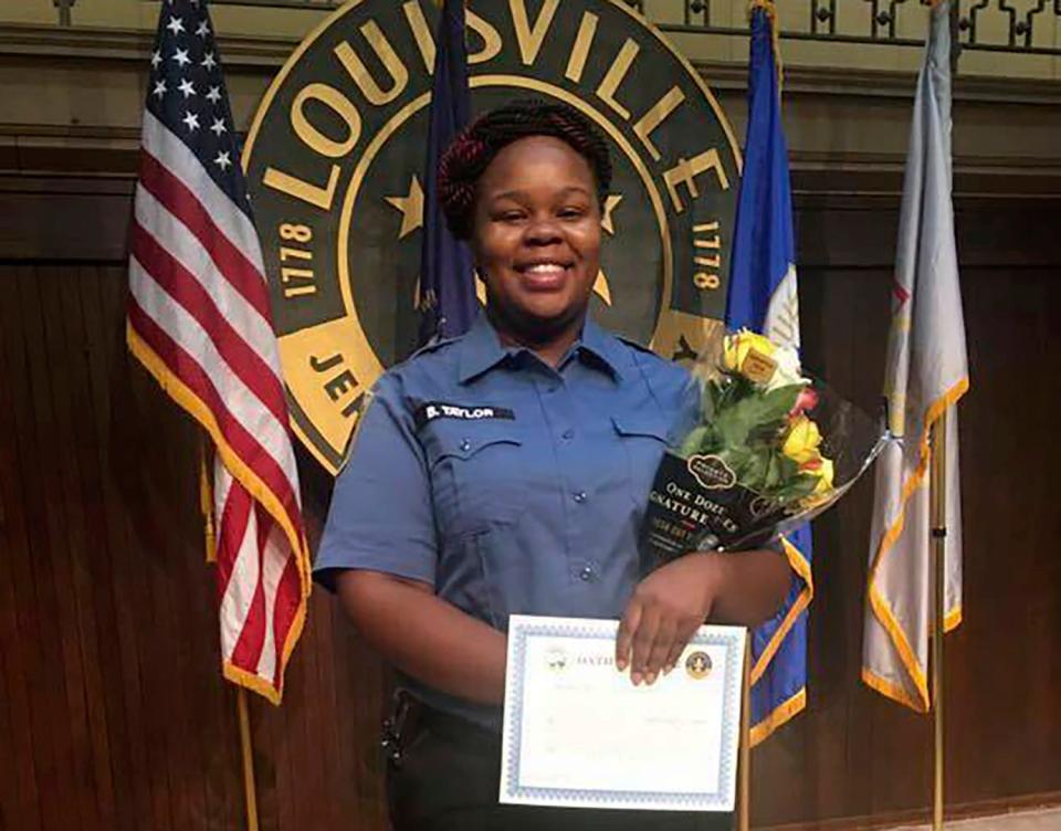 This undated photo provided by Taylor family attorney Sam Aguiar shows Breonna Taylor  in Louisville, Ky.  Three months after plainclothes detectives serving a warrant busted into Tylor's apartment on March 13, 2020, and shot the 26-year-old Black woman to death, only one of the three officers who opened fire has lost his job.  Calls for action against the officers have gotten louder during a national reckoning over racism and police brutality following George Floyd's death in Minneapolis.  (Photo provided by Taylor family attorney Sam Aguiar via AP)