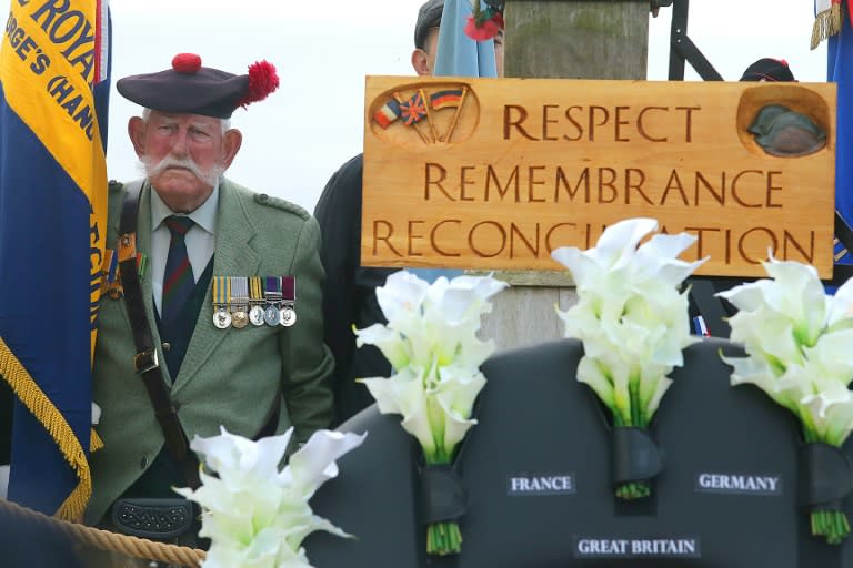 A ceremony is held to mark 100 years since the start of the Battle of the Somme in Ovillers-la-Boisselle, northern France, on July 1, 2016