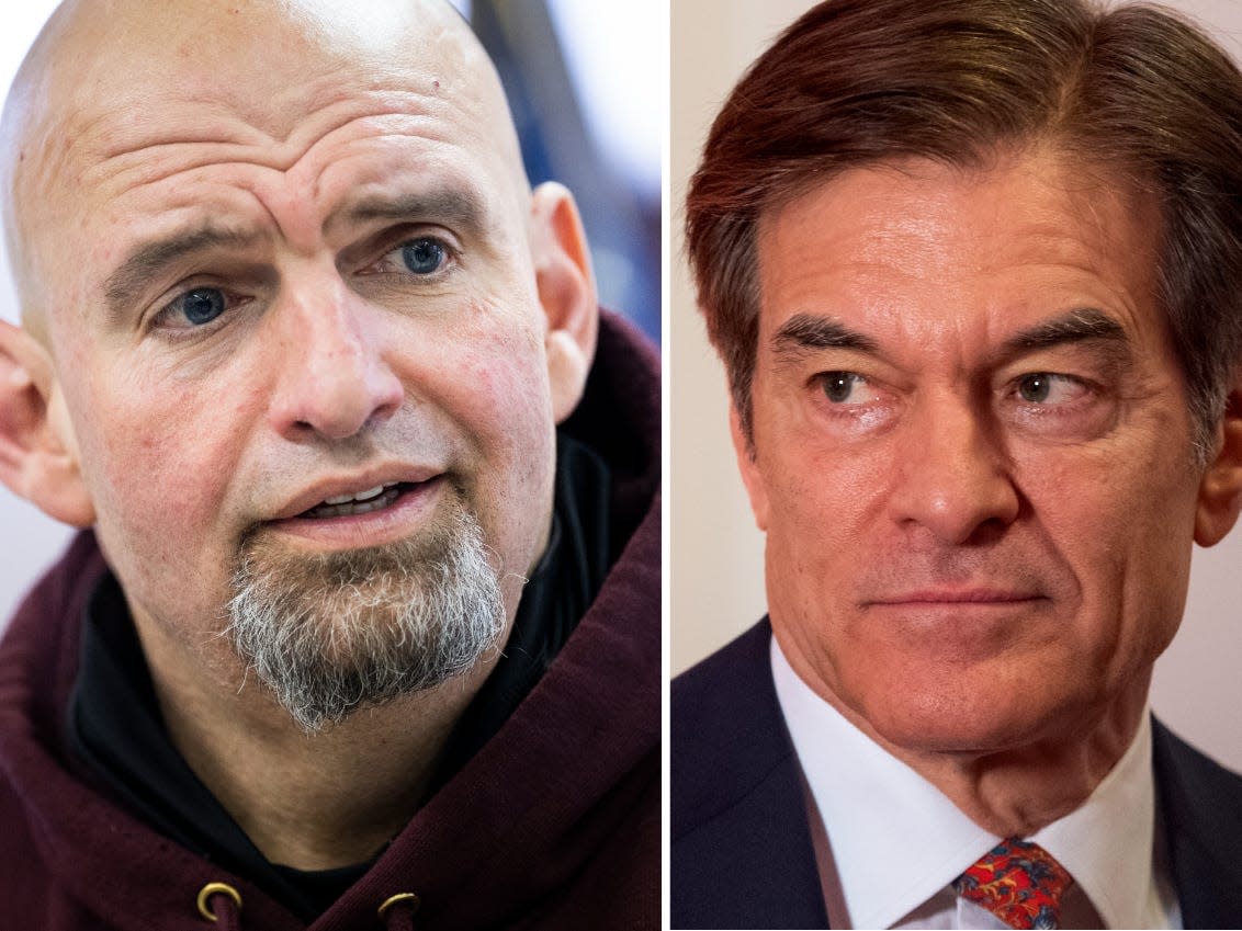 Democratic candidate Lt. Gov. John Fetterman and Republican candidate Dr. Mehmet Oz.