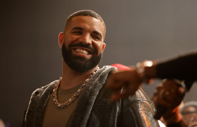 Drake speaks onstage during Drake's Till Death Do Us Part rap battle on October 30, 2021 in Long Beach, California.