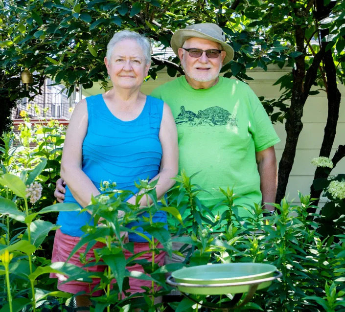 Doreen and Tom Hickey both love their Milwaukee garden, but he likes to 