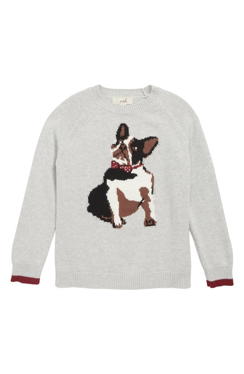 Peek Bow Tie Intarsia Sweater