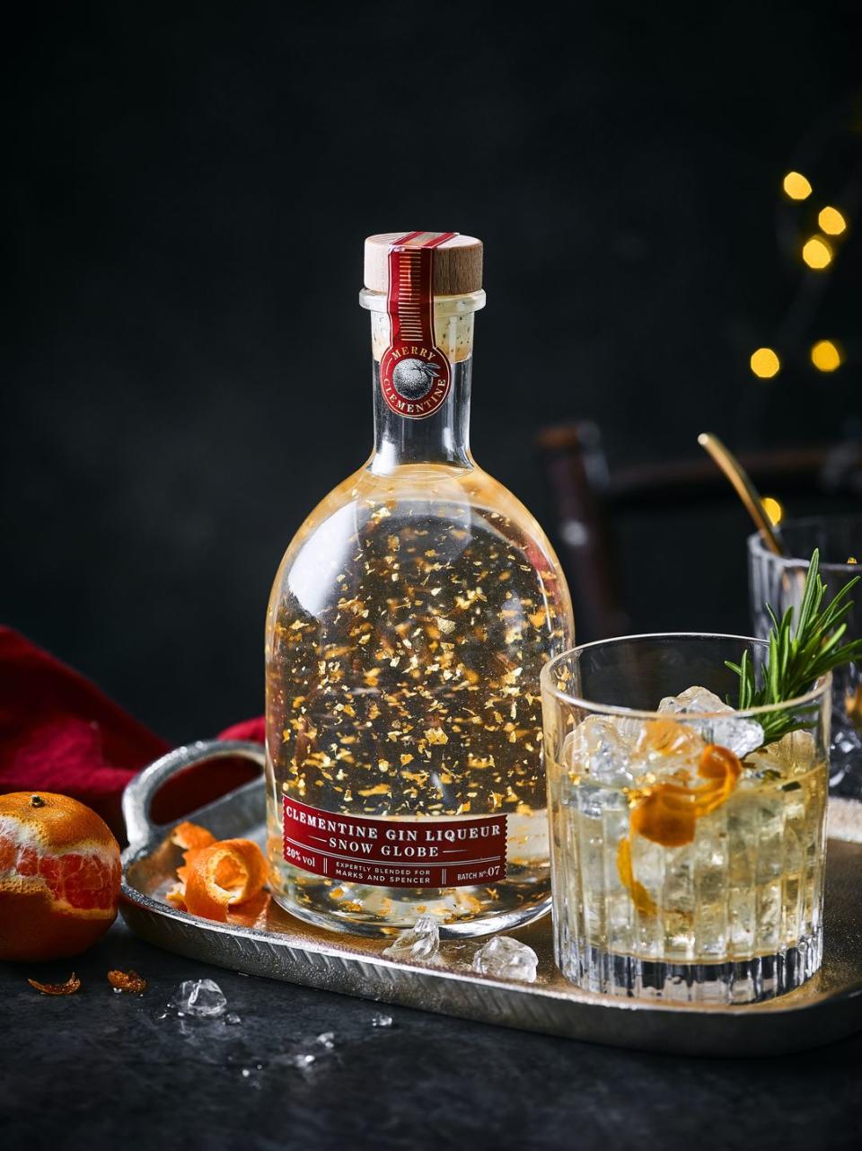 <p><strong>M&S says:</strong> 'This is going to be THE gift of the season, a festive clementine flavoured gin complete with edible 23 carat gold leaf pieces, which when the bottle is turned, magically float, creating a snow globe effect .'</p>