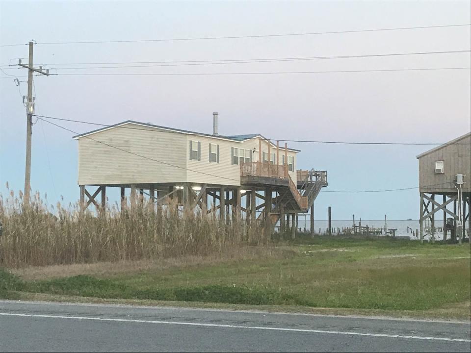 A house put up on stilts in Louisiana to protect against flooding. May 22, 2019.