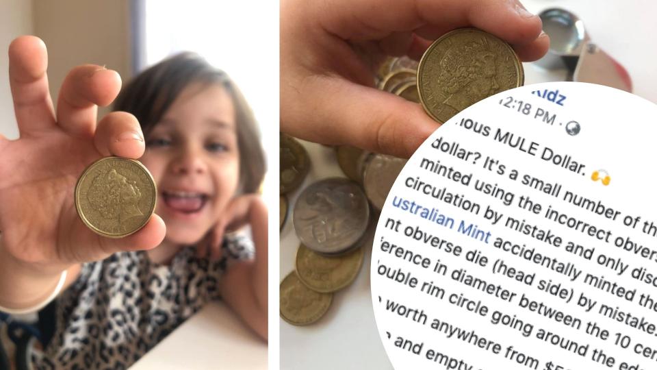 Pictured: Child with precious 'mule dollar', Facebook text. 