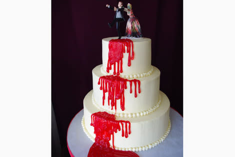 Purple And Black Zombie Wedding Cake - CakeCentral.com