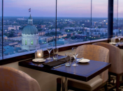 <p><strong>Indianapolis, Indiana</strong></p><p>Located atop the Hyatt Regency, you and your date won't be able to take your eyes off the gorgeous Indianapolis skyline while dining at <a href="https://www.hyatt.com/en-US/hotel/indiana/hyatt-regency-indianapolis/indri/dining" rel="nofollow noopener" target="_blank" data-ylk="slk:The Eagle's Nest;elm:context_link;itc:0;sec:content-canvas" class="link "><strong>The Eagle's Nest</strong></a>. The beautiful panoramic views of this revolving, rooftop restaurant sets the scene for plenty of romance. </p>