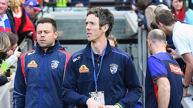 Injured Bulldogs captain Robert Murphy would have been a nervous spectator during the grand final. Pic: Getty