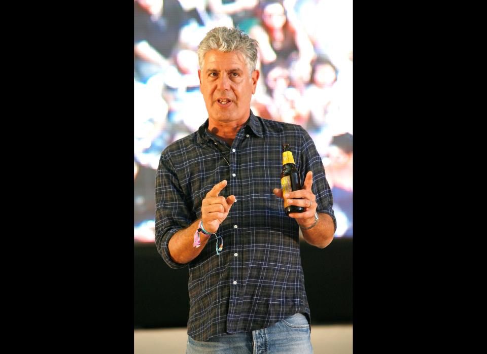 NEW YORK, NY - MAY 20:  TV personality Anthony Bourdain speaks at the Great Googa Mooga 2012 at Prospect Park on May 20, 2012 in the Brooklyn borough of New York City.  (Photo by Mike Lawrie/Getty Images)