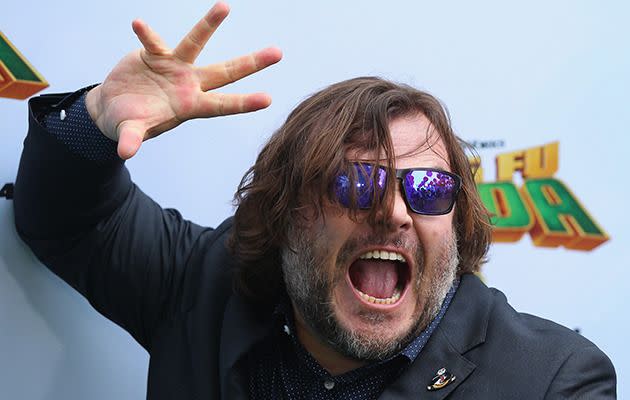 Jack Black at the premiere of Kung Fu Panda 3 in Sydney yesterday. Photo: Getty