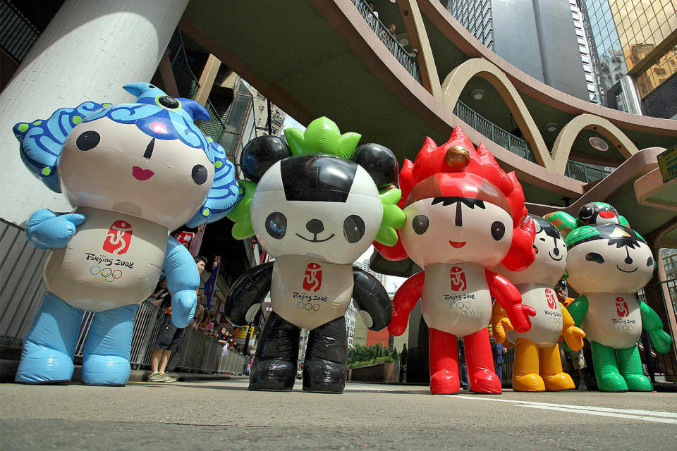 <p>The last time the Games were in China, they actually had five mascots, for — you guessed it — the Olympics' iconic rings: Beibei, Jingjing, Huanhuan, Yingying, Nini.</p> <p>Designed by artist Han Meilin, the five, known together as the Fuwa (a.k.a good luck dolls), boasted a lot of symbolism between their names and appearances, among them, bringing wishes to competitors. And <a href="https://olympics.com/en/olympic-games/beijing-2008/mascot" rel="nofollow noopener" target="_blank" data-ylk="slk:according to Olympics.com;elm:context_link;itc:0;sec:content-canvas" class="link ">according to Olympics.com</a>, the crew even had their own cartoon series for a while. </p>