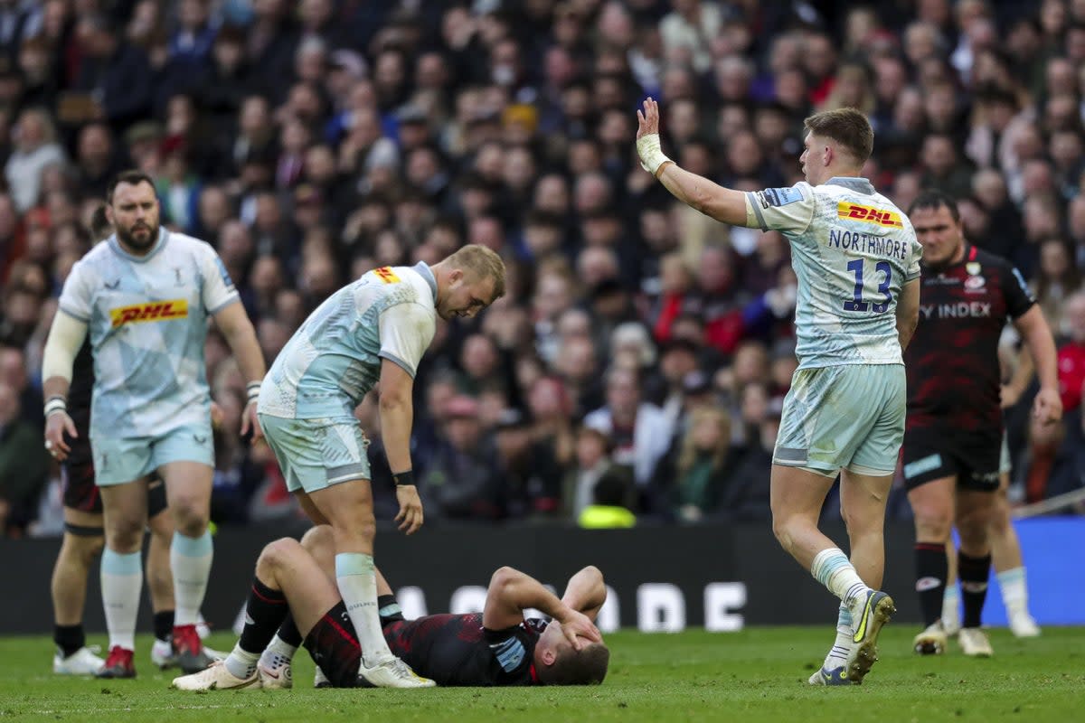 Owen Farrell was injured on Saturday (Ben Whitley/PA) (PA Wire)