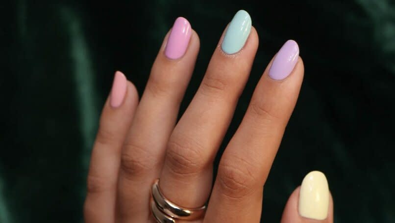 pastel mix-and-match nails