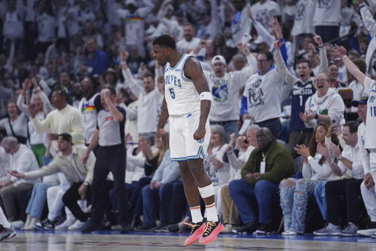 Anthony Edwards and the Timberwolves have dominated the Suns through two games. (AP Photo/Abbie Parr)