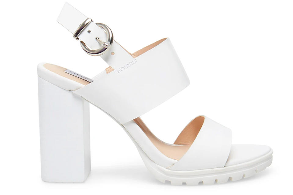 steve madden, white sandals, platform