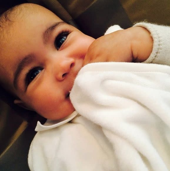 A baby North! Look at those cheeks!